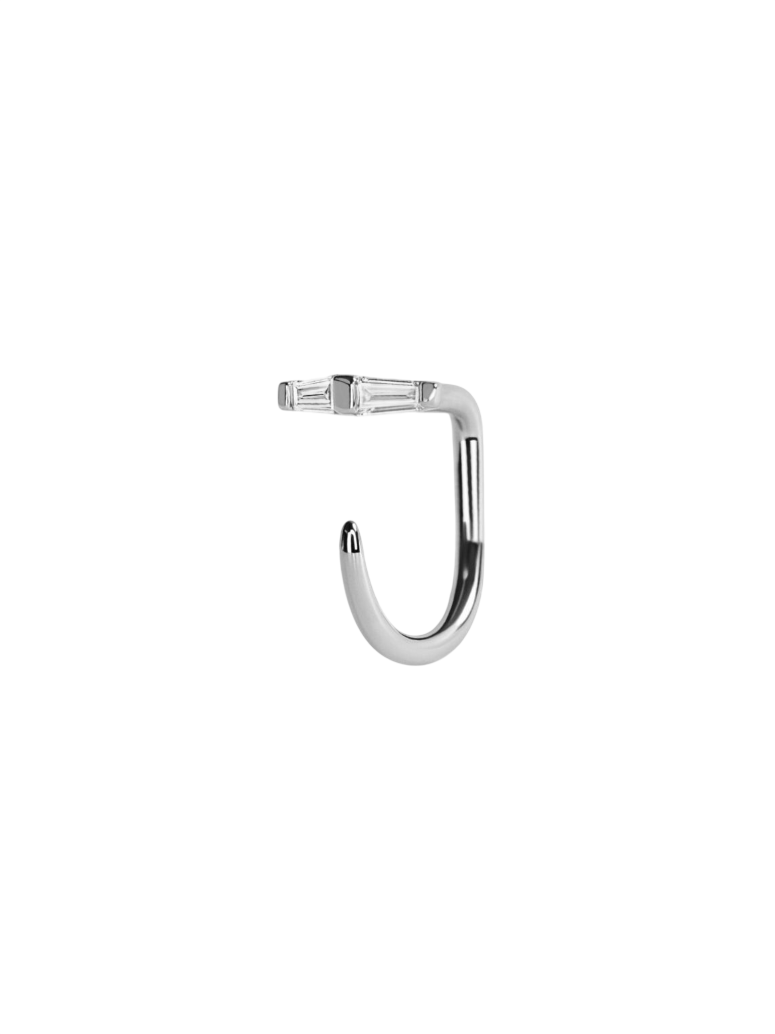 Diptych claw earring, white gold